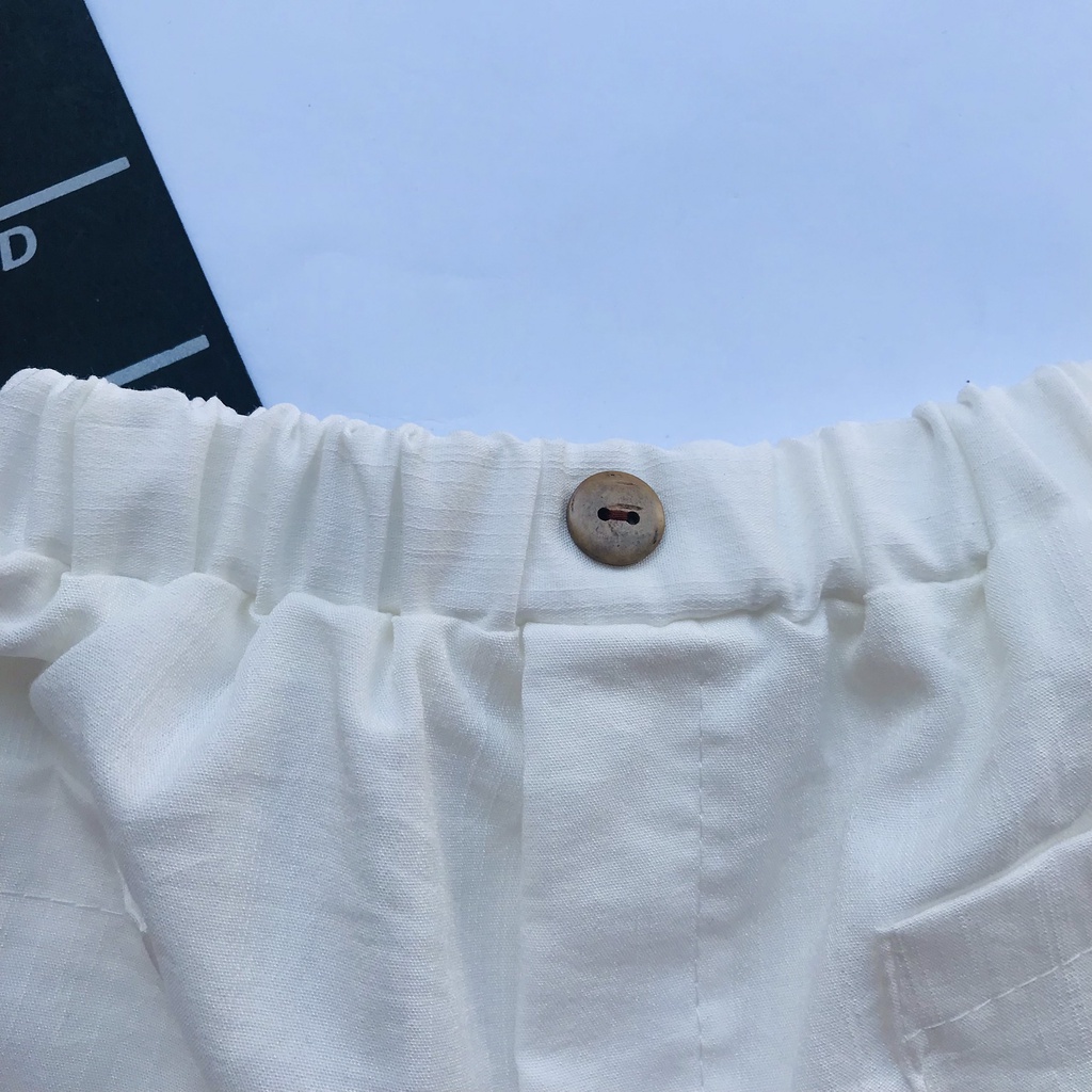 Quần Short Đùi Cho Bé Trai Bé Gái Chất Đũi Xước Mát Nhẹ Co Giãn Tốt Size 10-35kg