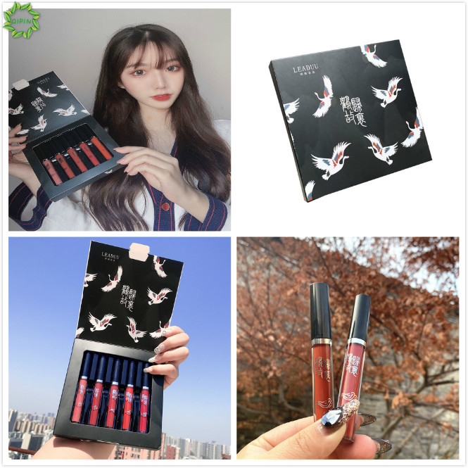 [Hàng mới về] Set 5 thỏi son kem dạng lỏng không dính cốc chống thấm nước trang điểm cho nữ | BigBuy360 - bigbuy360.vn