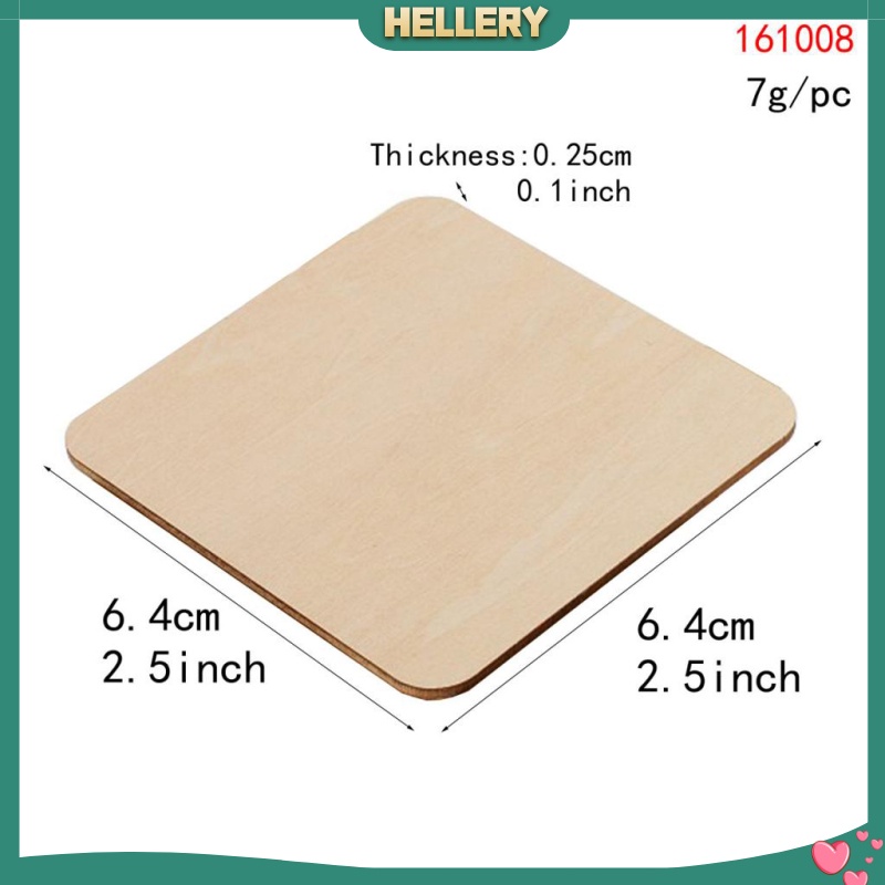 Set 10 tấm gỗ vuông chưa hoàn thiện dùng làm đồ thủ công