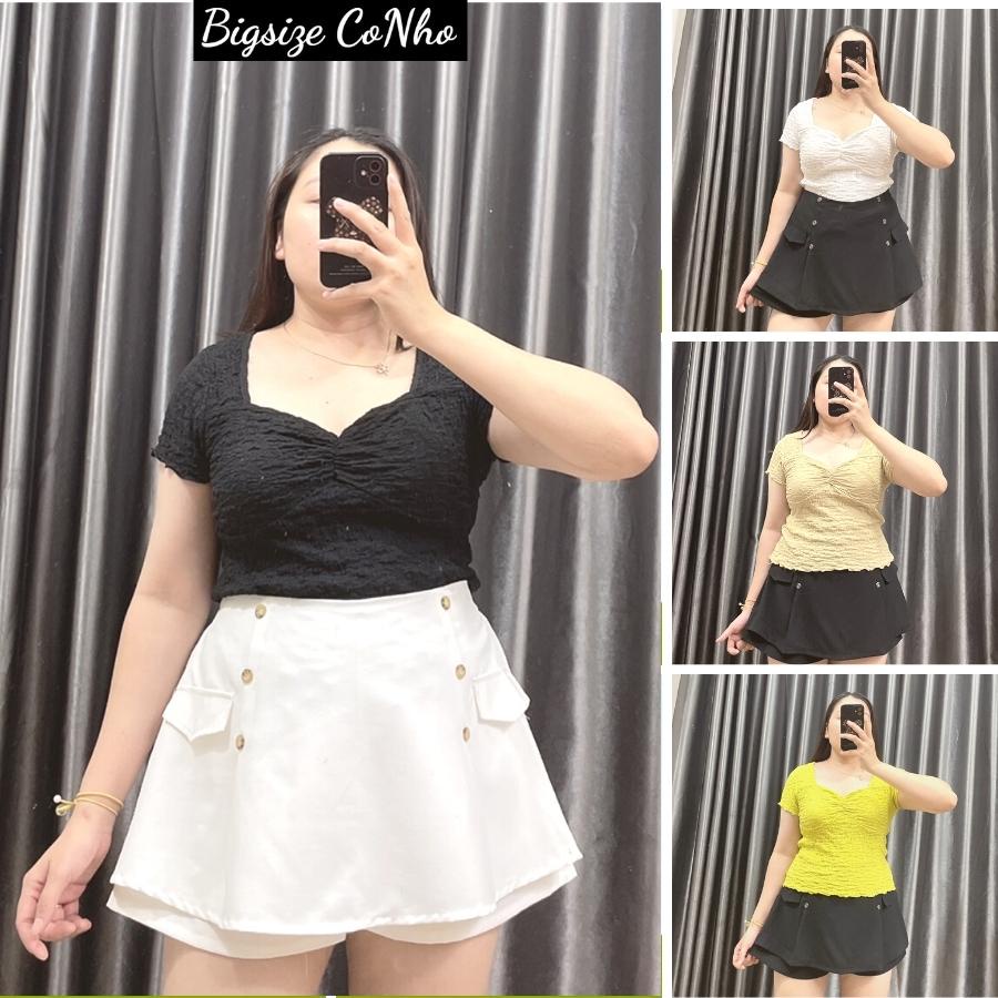 Áo thun kiểu bigsize cổ nữ hoàng cộc tay, Áo kiểu oversize vải xốp nhăn dáng ôm ngắn tay ngắn XOP6