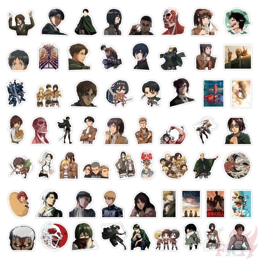 56Pcs/Set ☆ Attack on Titan Stickers ☆ DIY Fashion Decals Doodle Stickers