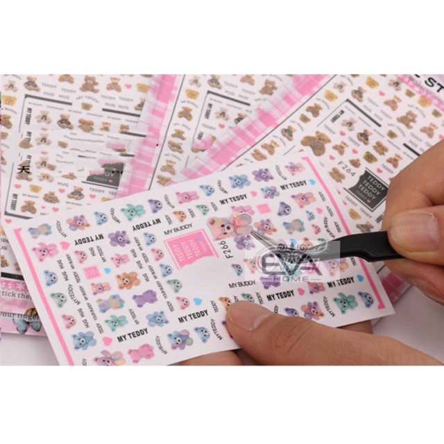 MIẾNG DÁN MÓNG TAY 3D NAIL STICKER HÌNH MÈO THẦN TÀI