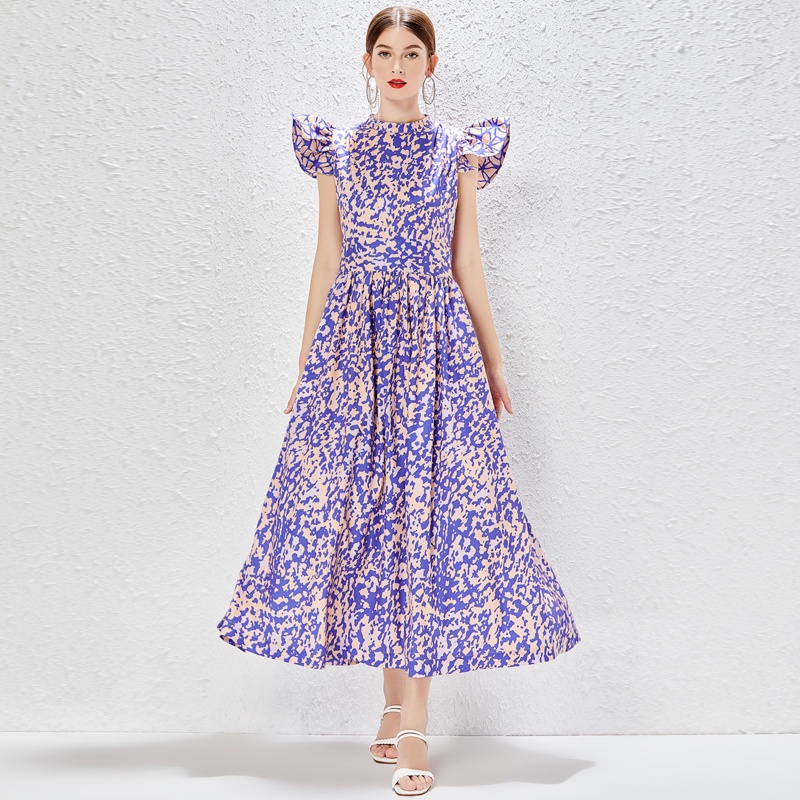 Đầm Maxi Dáng Chữ A In Họa Tiết Hoa Thời Trang Xuân Hè Chất Lượng Cao