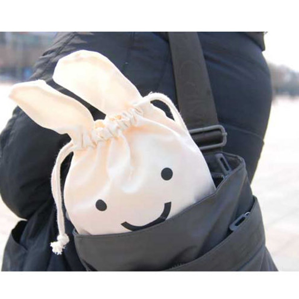 Túi vải dây rút hình Bunny
