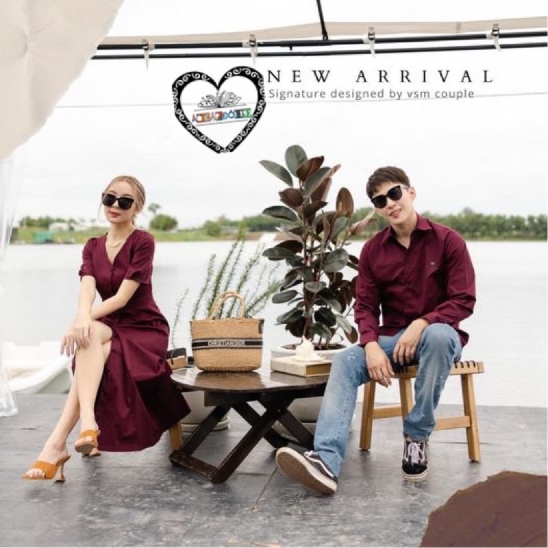 Váy áo sơ mi đôi, váy + áo cổ V cài nút tôn dáng sang trọng phong cách Hàn Quốc