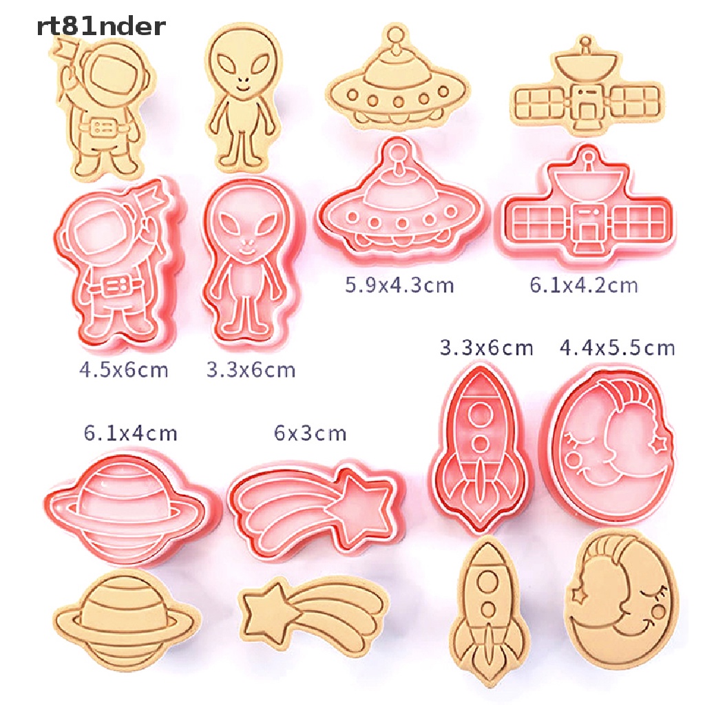 Bộ 8 Khuôn Cắt Bánh Quy Hình Phi Hành Gia Hoạt Hình 3D