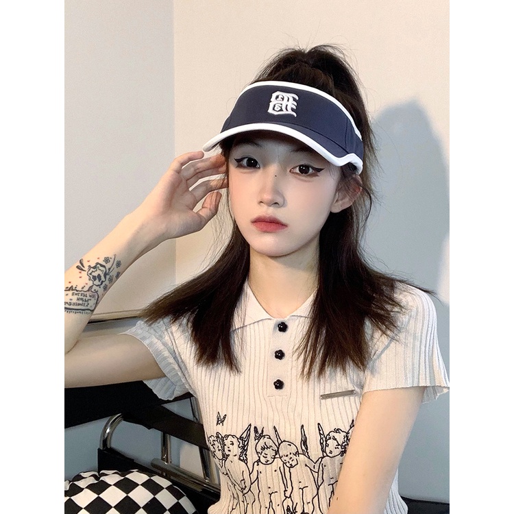 Nón Lưỡi Trai Hở Chóp In Chữ Phong Cách Thể Thao Thời Trang Mùa Hè Hàn Quốc Hàng Mới Dành Cho Cặp Đôi