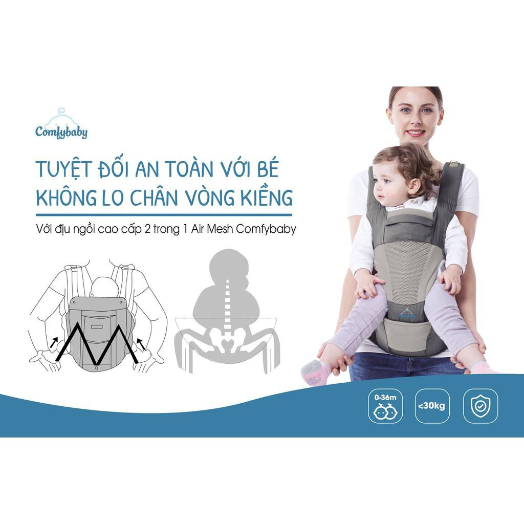 Địu ngồi cho bé 4 tư thế Comfybaby