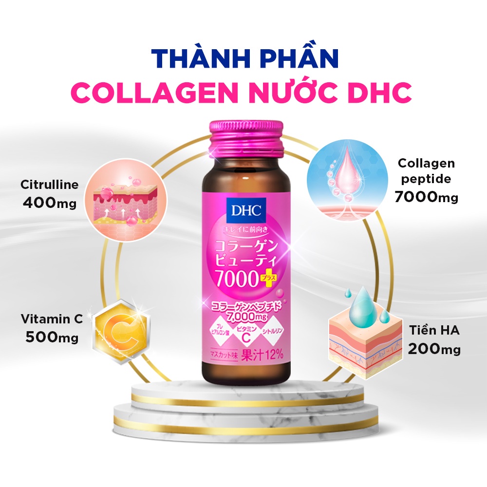 Collagen DHC 7000 Plus Nhật Bản Collagen Beauty 500ml (50ml x10 lọ/ hộp)