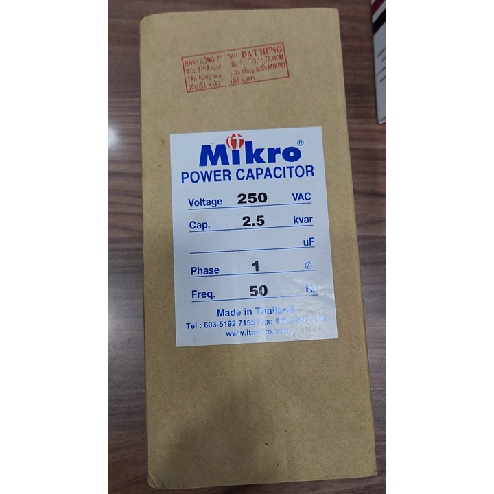 Tụ bù khô MIKRO 1P 2.5KVAr 250V-MKC-255025KS