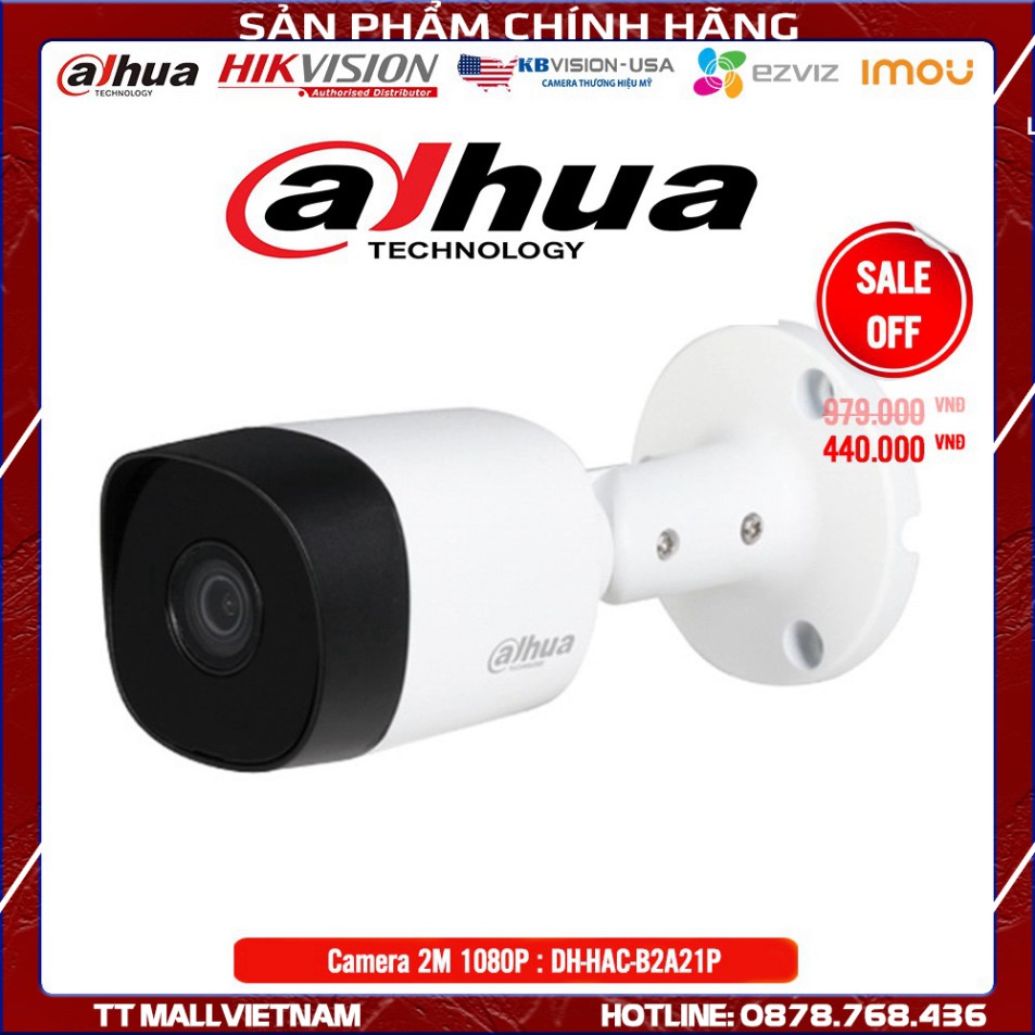 Camera Dahua DH-HAC-B2A21P 2M 1080P Full HD - Bảo hành chính hãng 2 năm