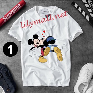 Áo thun Chuột Mickey Minnie Mouse - Hoạt hình - Unisex - Tay lỡ - Nam nữ - Lilymall.net Log 54 - 053