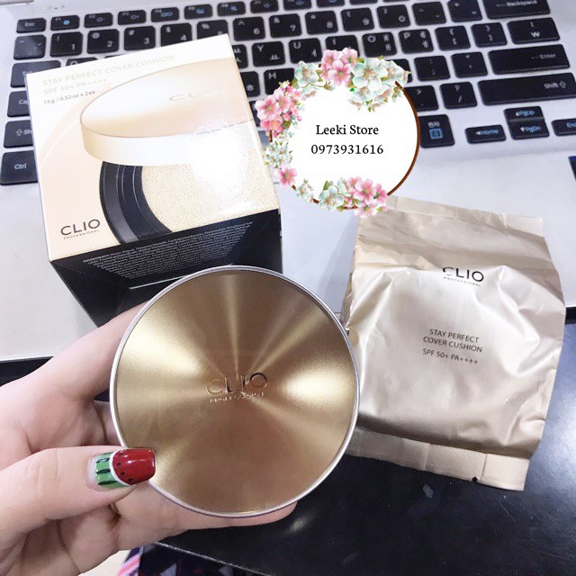 Set Phấn Nước [CLIO] Stay Perfect Cover Cushion 15g Refill 15g SPF 50+ PA+++