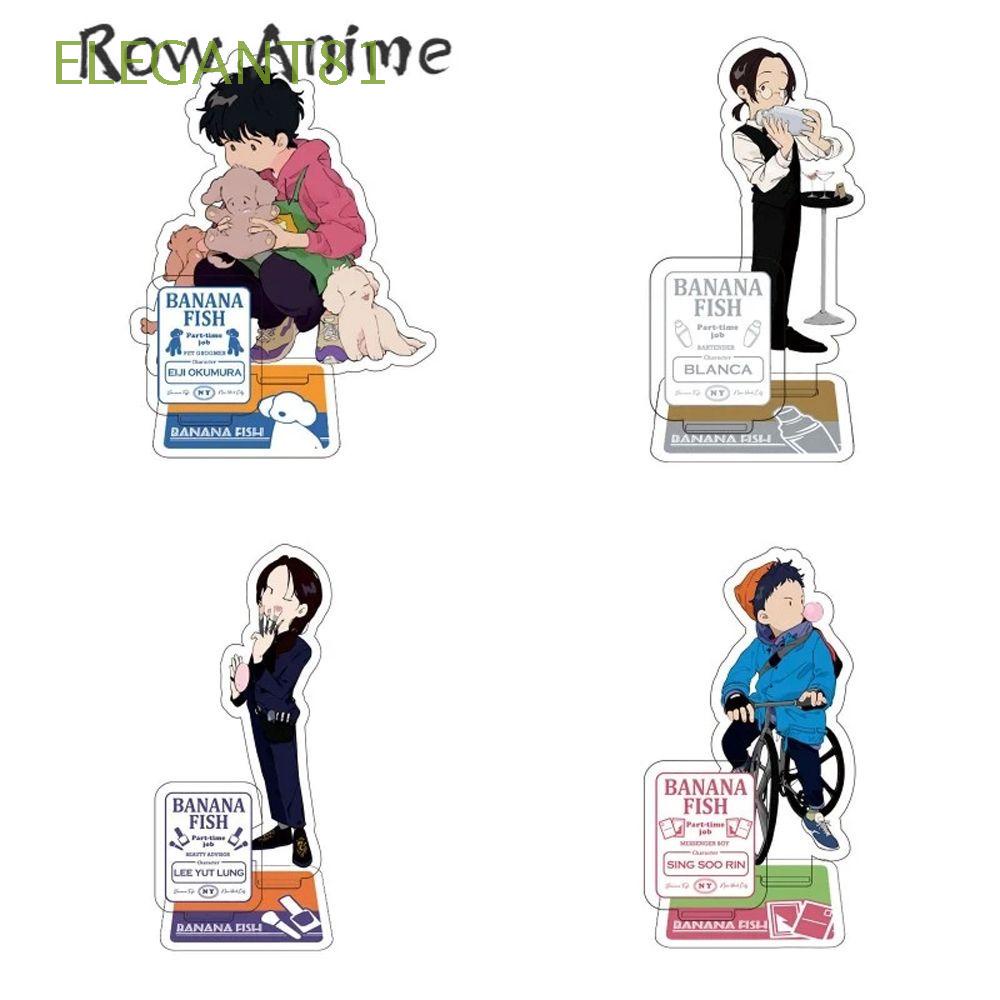 Giá đỡ mô hình nhân vật anime BANANA FISH bằng acrylic màu trong suốt 10cm trang trí bàn làm việc