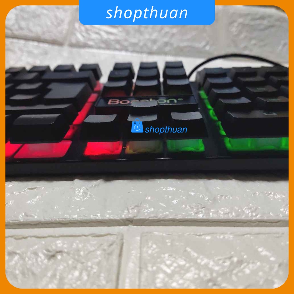 Bàn phím có dây Bosston 803 vsp có đèn LED nền và LED chữ 7 màu, USB có dây