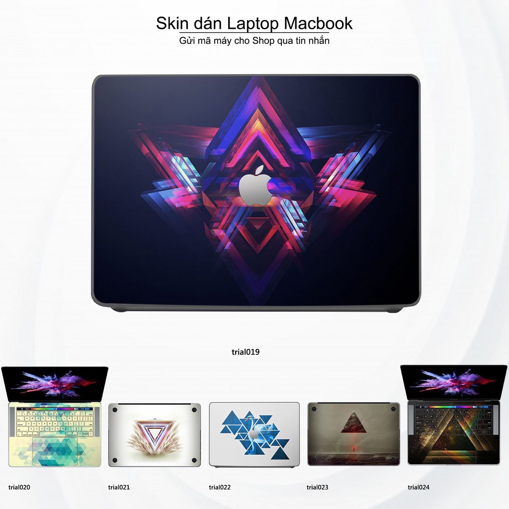 Skin dán Macbook mẫu Đa giác (đã cắt sẵn, inbox mã máy cho shop)