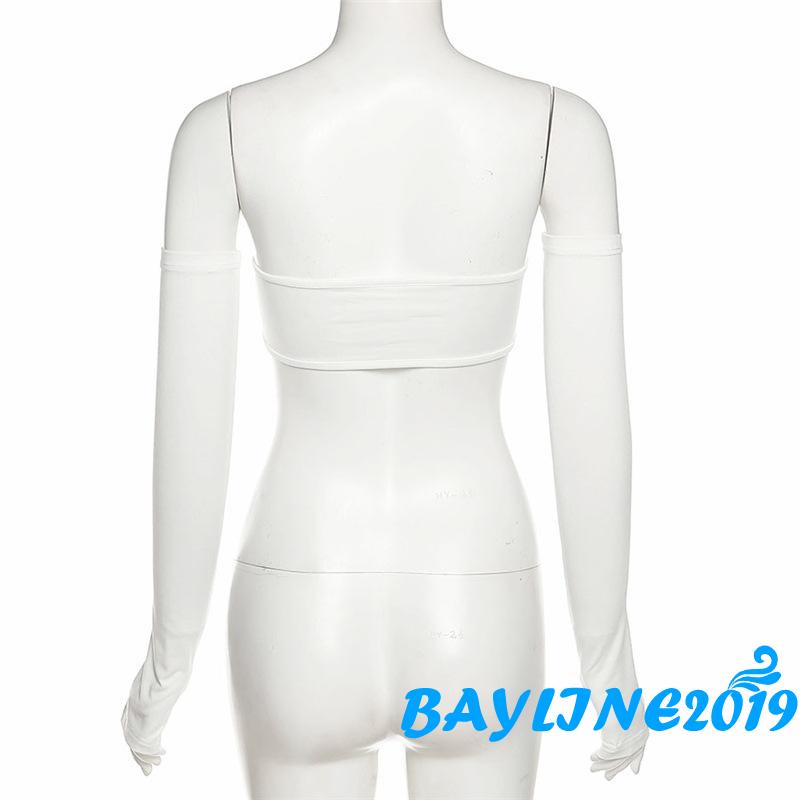 Áo ống hở lưng màu trơn sáng tạo thời trang mùa hè thu quyến rũ dành cho nữ