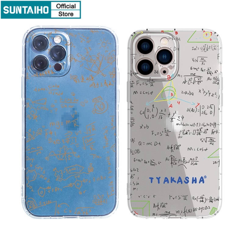 Ốp lưng iphone Ốp điện thoại Suntaiho TPU trong suốt in công thức toán học cho IPhone 13 12 11 Pro Max X Xs Max XR 8 7 6 6S Plus