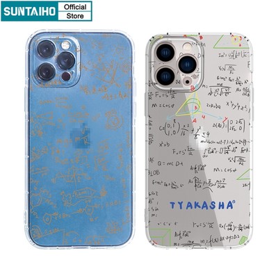Ốp lưng iphone Ốp điện thoại Suntaiho TPU trong suốt in công thức toán học cho IPhone 13 12 11 Pro Max X Xs Max XR 8 7 6 6S Plus