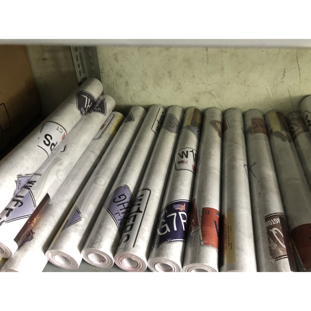 [Mã LIFEHLDEC giảm 10% đơn 99k] 1m Giấy dán tường khổ rộng 45cm - họa tiết biển số | BigBuy360 - bigbuy360.vn