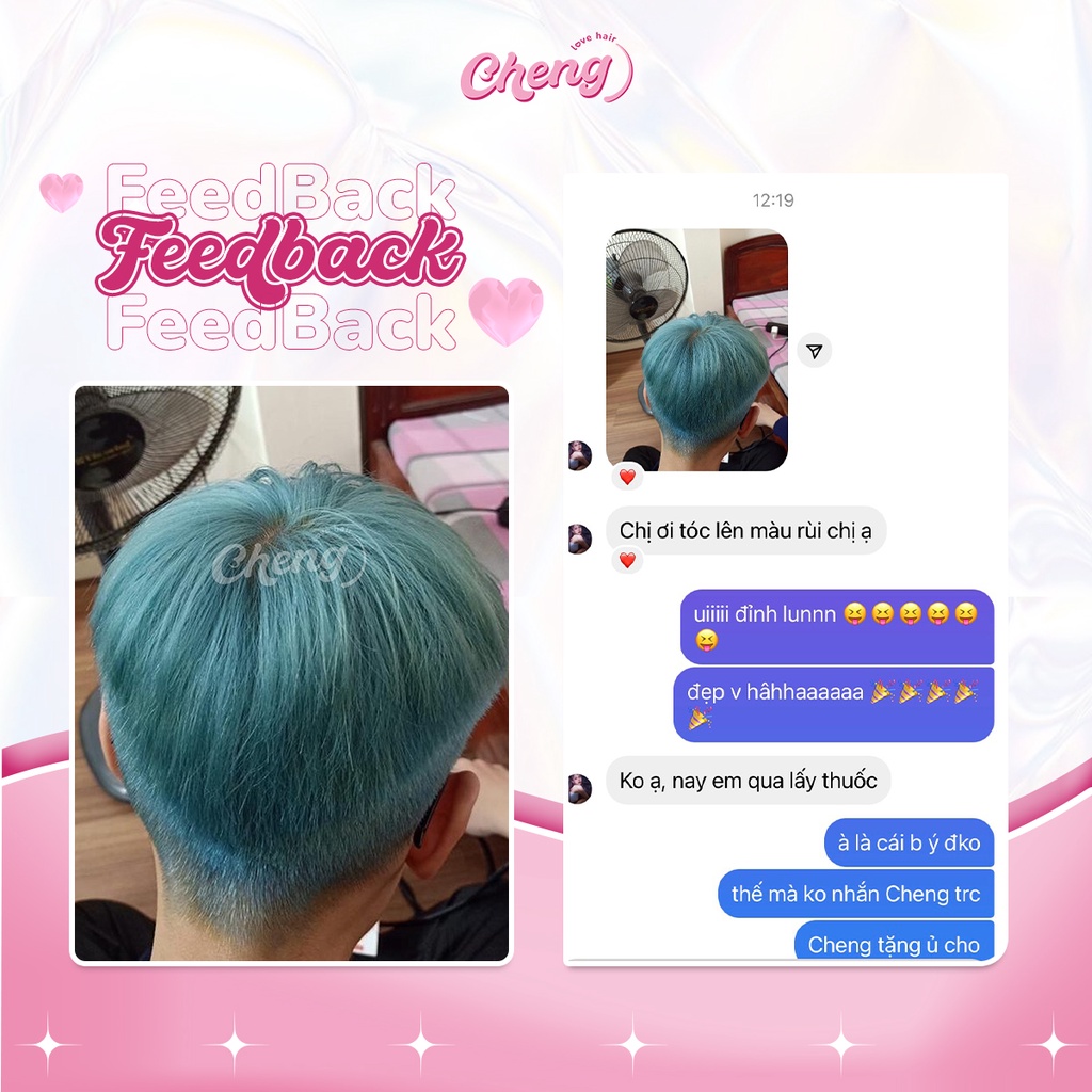 Thuốc Nhuộm Tóc Màu BLUE MINT Cần Tẩy | Chenglovehair, Chenglovehairs