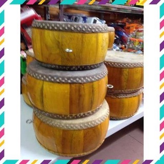 Trống gỗ mít da trâu kèm dùi kèm 2 dùi _Happy Shop