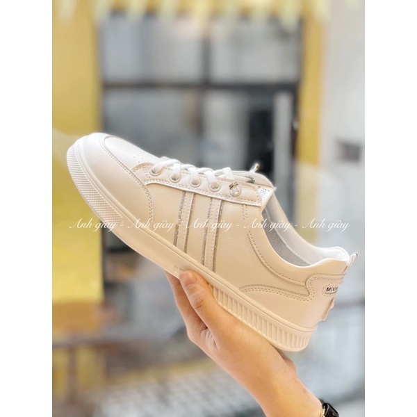 TT06 - Giày sneaker , giày thể thao nữ trắng 3 vạch siêu nhẹ êm k cần buộc dây tiện lợi, trẻ trung