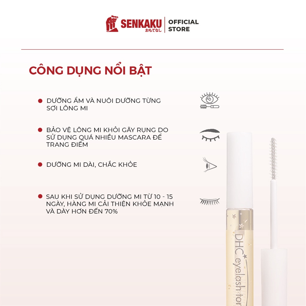 Dưỡng mi DHC Eyelash tonic 6.5ml Nhật Bản Dưỡng Dài mi Chắc Khỏe