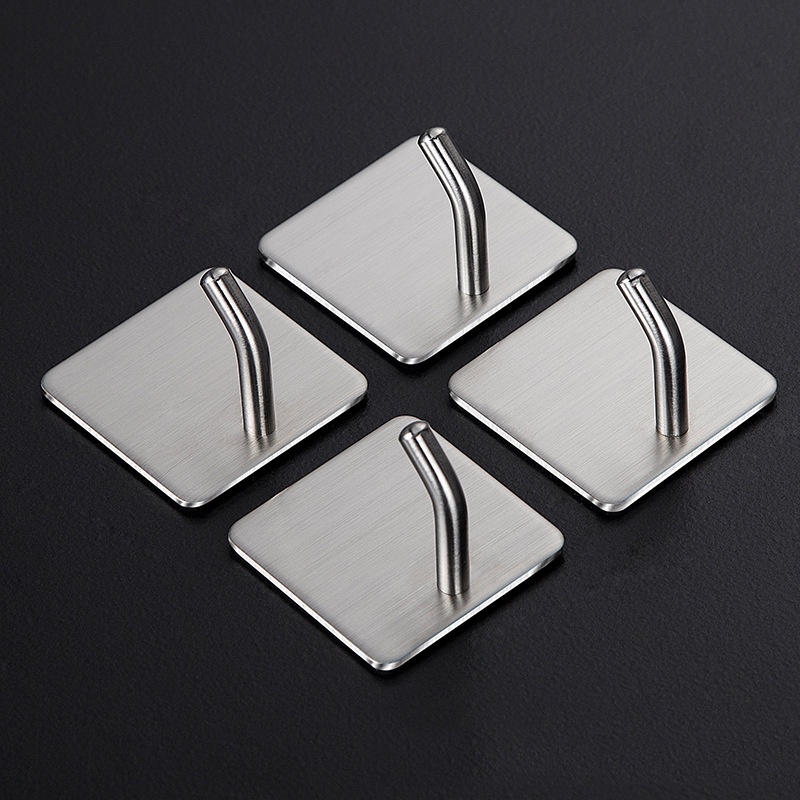 Móc dán tường siêu dính dán trong nhà bếp, phòng tắm treo đồ chịu lực 10kg móc inox