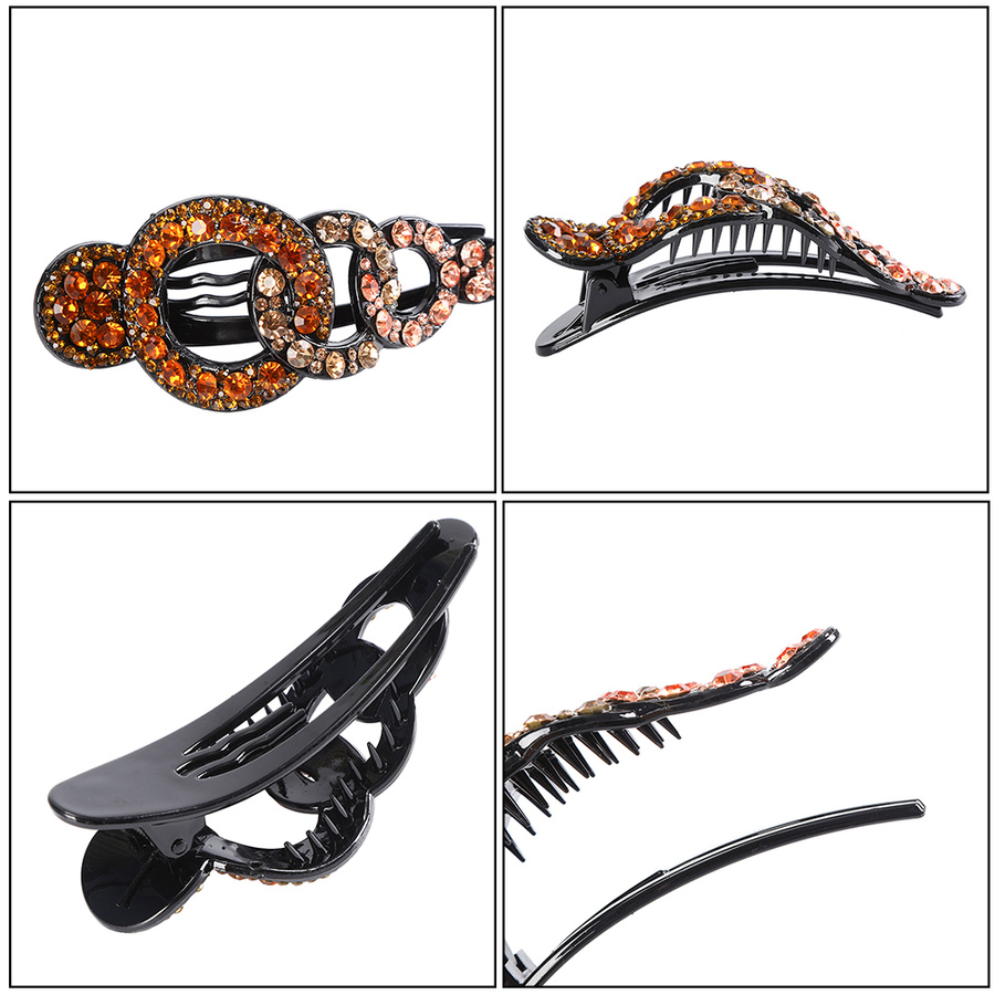 Kẹp tóc đính đá pha lê nhiều màu sắc phong cách retro cho nữ