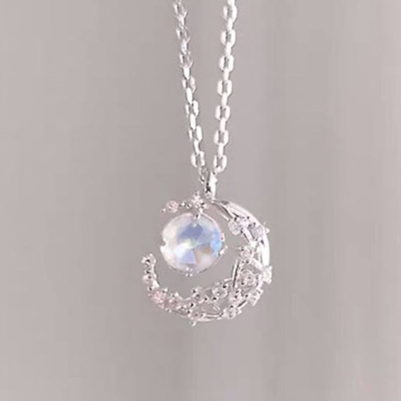 Dây chuyền bạc 21 Centimeters Glitter Moon Trang sức bạc Tiệm bạc 21 Centimeters