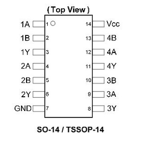 IC số 74HC86N  / DIP-14 /  4 x XOR - 2 inputs / Linh Kiện Điện Tử