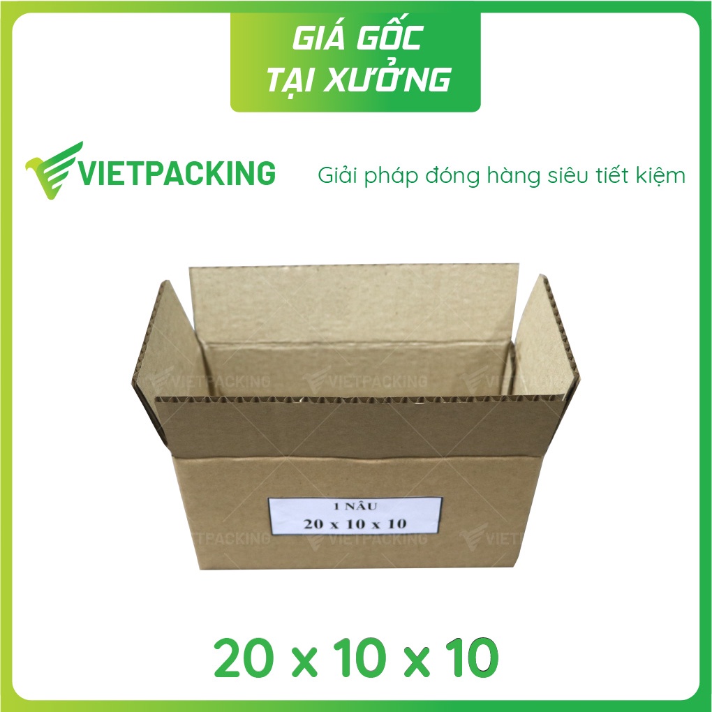 20x10x10 (1 Nâu) - 25 hộp carton đóng gói hàng COD tiết kiệm