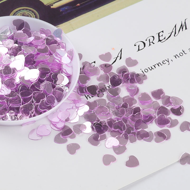 [Hàng mới về] Hộp kim sa 10g 6mm hình trái tim làm đẹp cho móng tay