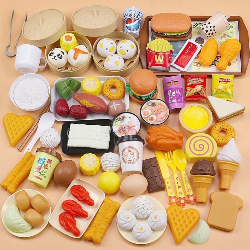 Bộ đồ chơi nấu ăn 88 chi tiết Totorokids bộ đồ chơi đa dạng các món ăn cho bé sáng tạo, chế biến như đầu bếp