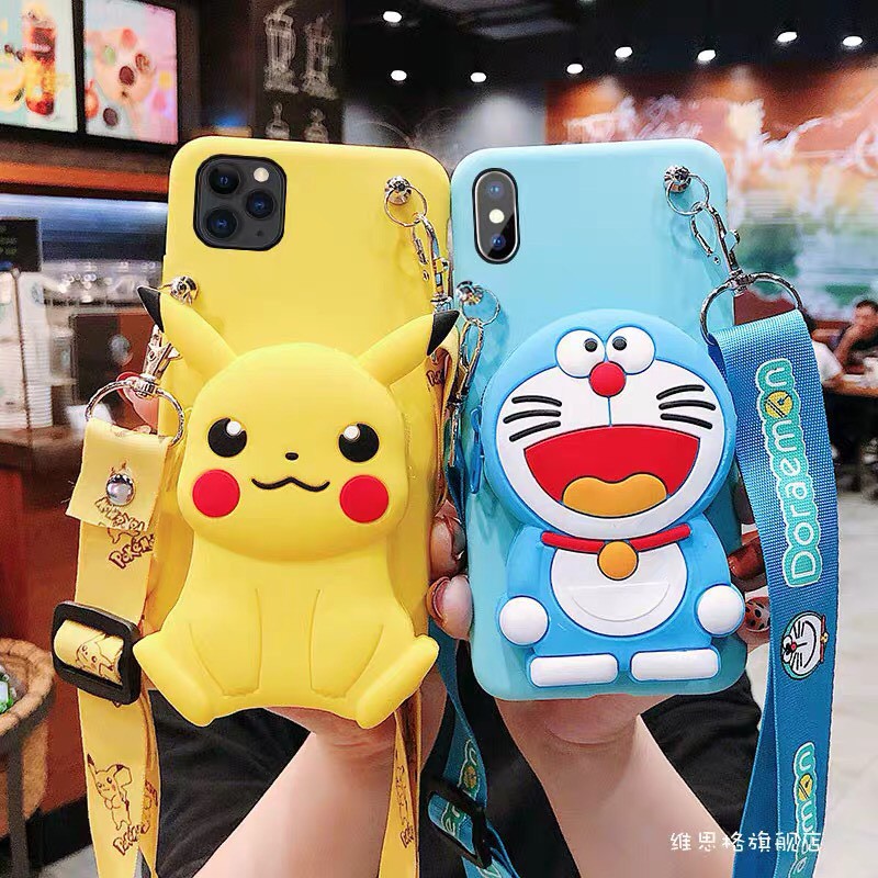 Ốp lưng iphone Aistore mẫu Doremon và Pikachu điện thoại 6 6s 7 8 plus x xs xr 11 pro max se2