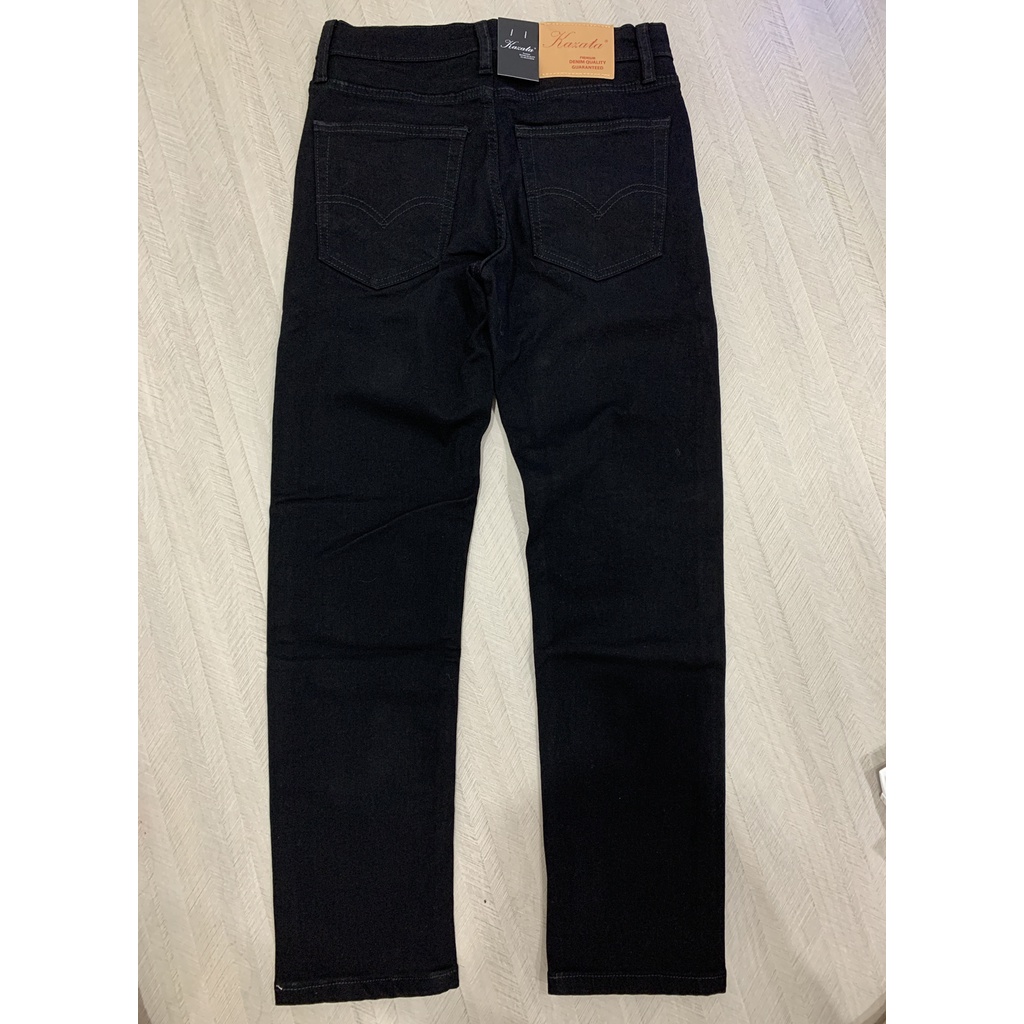 Quần jean nam đen trơn cao cấp co giãn slimfit KAZATA
