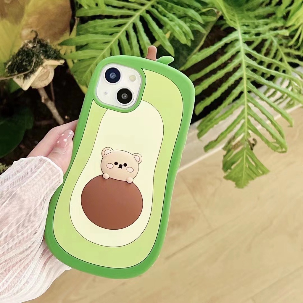 Ốp Điện Thoại Silicone tpu Mềm Họa Tiết Quả Bơ 3D Cho Iphone 12 pro max 11 pro max xs max xr x 13promax