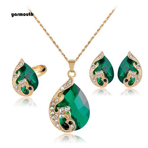 Bộ Trang Sức Đính Đá Nhân Tạo Thời Trang