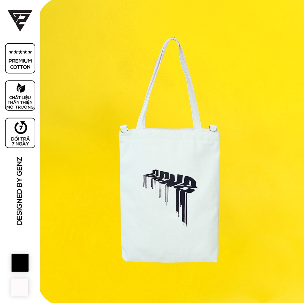 Túi tote GENZ vải canvas ulzzang unisex in logo ZB007