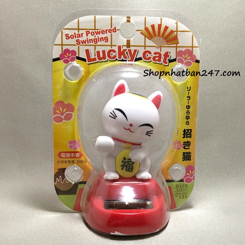 [Mèo thần tài may mắn vẫy tay - năng lượng mặt trời] Lucky cat solar powered wings daiso