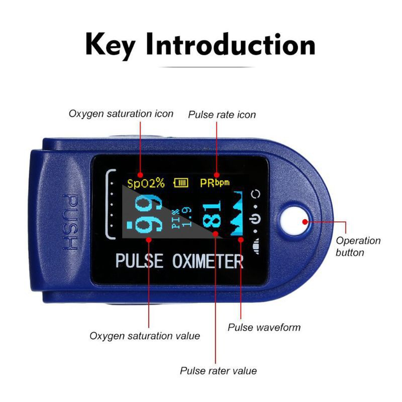 flgo Finger Clip Pulse Oximeter Blood Oxygen Saturation Monitor Heart Rate Monitor Pulse Oximeter Fingertip SpO2 Sensor