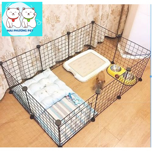 (35x35cm) Miếng ráp quây chó sơn tĩnh điện lưới sắt lắp ráp chuồng chó mèo hoặc ghép kệ để đồ trang trí