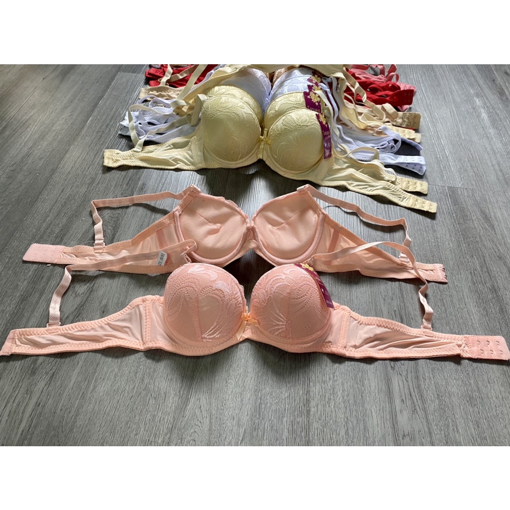 Áo ngực ren mút vừa 3cm quả tròn cúp chéo tạo khe trẻ trung