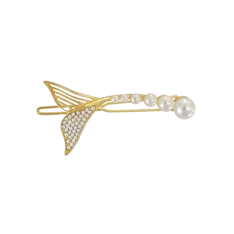 Kẹp Tóc Hình Đuôi Cá Đính Ngọc Trai Dễ Thương