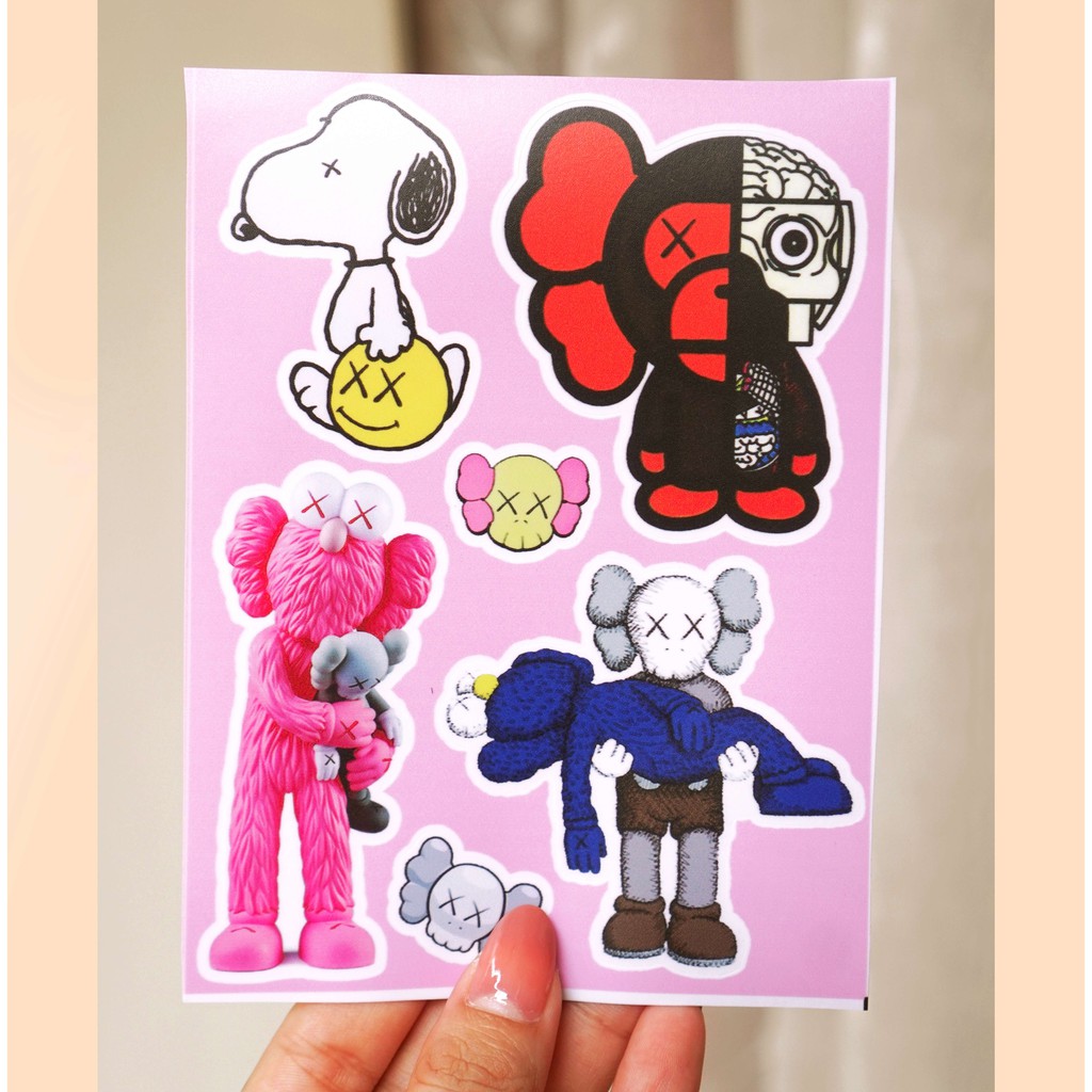 [100+ Hình Dán] Sticker Chủ Đề Người Len Kaws Chống Thấm Nước | STK103-100 | Sticker Dán Mũ Bảo Hiểm Điện Thoại Laptop