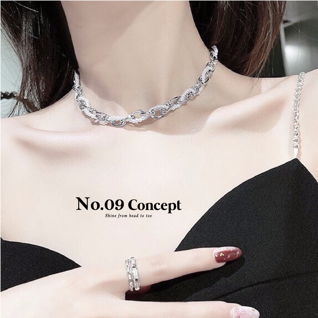 Dây chuyền bạc S925 choker thiết kế chuỗi hạt sang trọng phụ kiện thời trang vòng cổ Hàn Quốc cao cấp 2021 DCB016