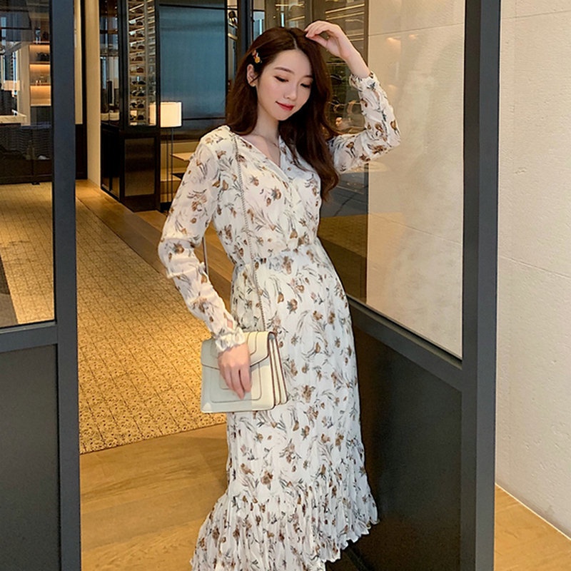 NRVP Đầm dài phong cách Pháp thời trang cho nữ