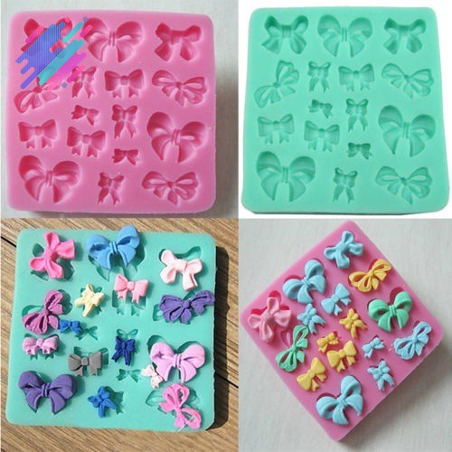 Khuôn silicon làm bánh đa năng tiện dụng hình chiếc nơ xinh xắn