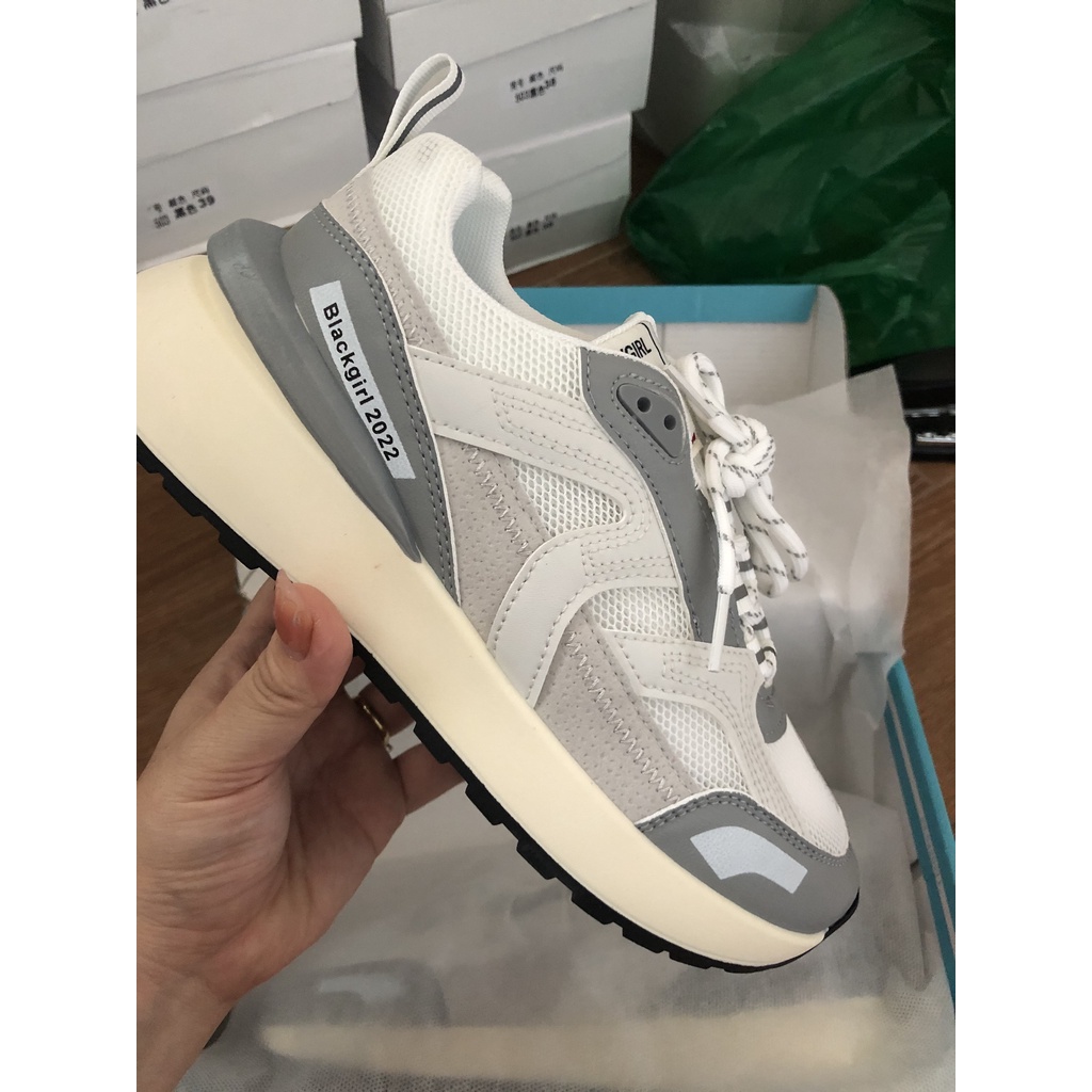 Giày thể thao nữ sneaker nữ xám trắng độn đế siêu tôn dáng hàng hot hit